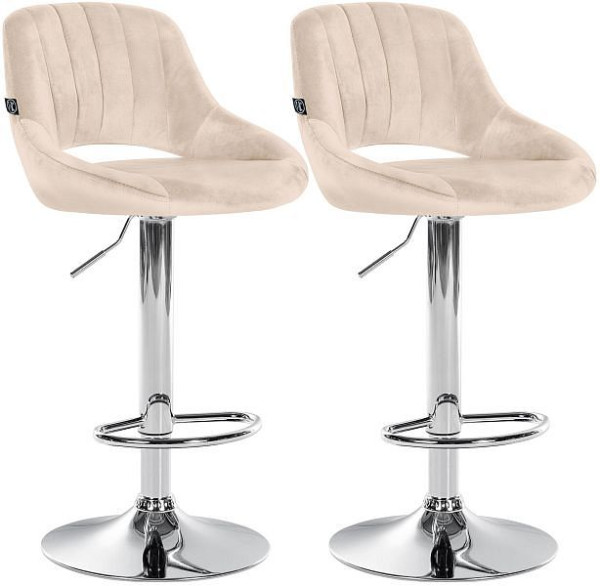 CLP Barhocker Milet Samt C, creme, VE: 2 Stück, 324455