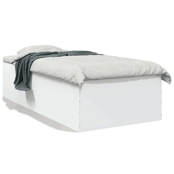 vidaXL Bettgestell Weiß 75x190 cm Holzwerkstoff, 3280979