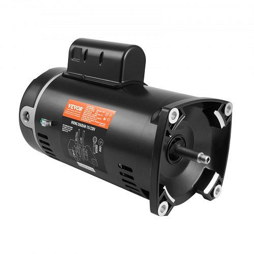 VEVOR 1 PS Poolpumpenmotor, 56Y Rahmen, 115V(9 Ampere)/230V(4.5 Ampere) 3450U/min, 60Hz, 1.25 Betriebsfaktor, 90μF/250V Kondensator, YCBDJ1HP56Y26MR60V9