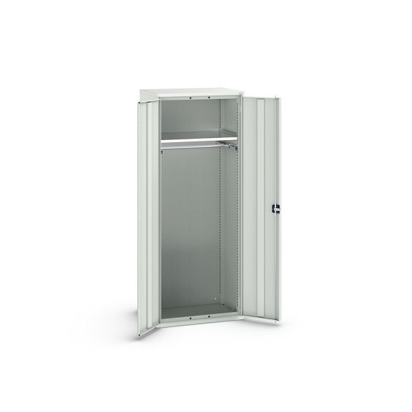bott verso Flügeltürschrank, mit 1 Fachboden und 1 Kleiderstange, BxTxH: 800 x 550 x 2000 mm, Lichtgrau / Lichtgrau, 16926459.16