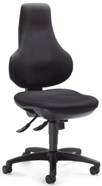 Deskin Bürostuhl COMFORT FIT mit Armlehnen, Schwarz, 470 x 450 x 1040 mm, 257143