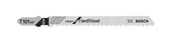 Bosch Stichsägeblatt T 101 AIF Clean for Hard Wood, 3er-Pack, VE: 10 Stück, 2608636224