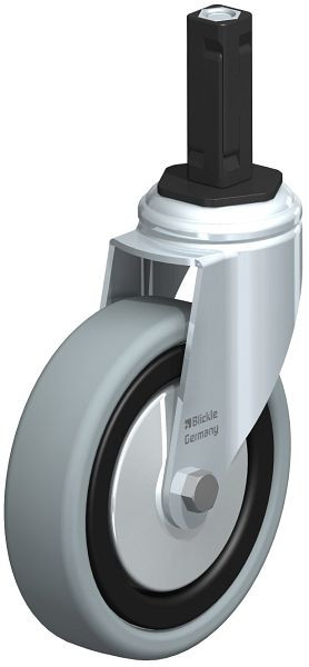 Blickle LKRA-VPA 126G-11-FA-EV12 Apparate-Lenkrolle mit Expander, Vollgummi, Grau, 848369