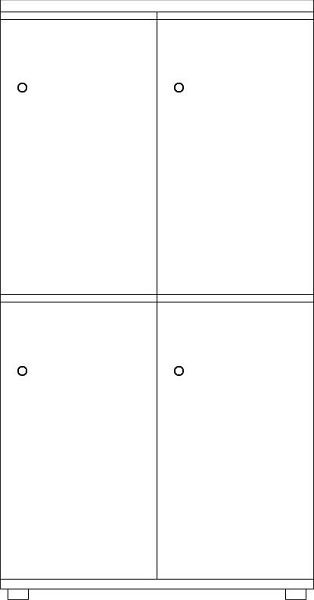 Deskin Schließfachschrank OFFICE-LINE, 8 Fächer, 4 Türen, Dekore Korpus Weiß, Türen Buche, H 1530 x B 800 x T 420 mm, Zylinderschlösser, 353070