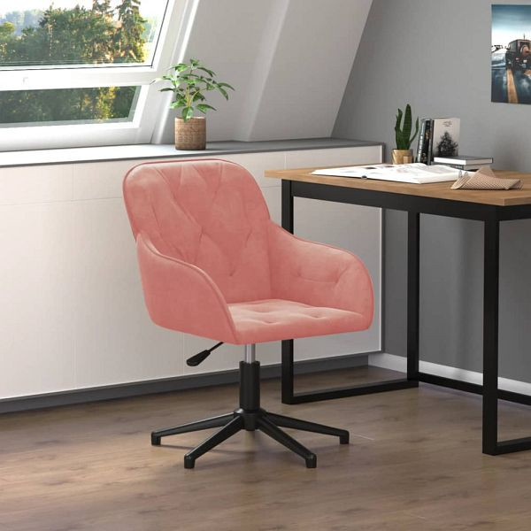 vidaXL Bürostuhl Drehbar Rosa Samt (Polyester), Metall, 344860