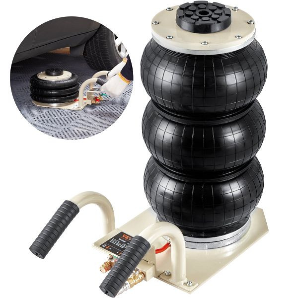 VEVOR Pneumatischer Tragbarer Wagenheber Triple Bag Air Jack 6 t, Dreifachbeutel Luftheber 140-450 mm Hubhöhe Sack Luftwagenheber, QNQJDSTSDB3T6KPLRV0