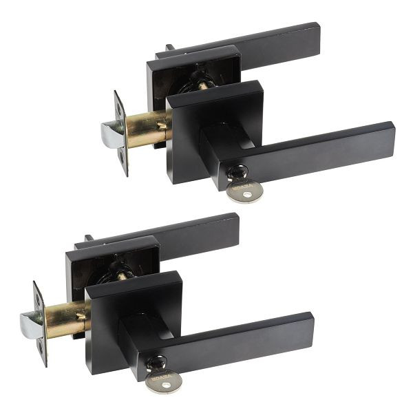 VEVOR Schwarz Türbeschlag Kompatible Türstärke 34,9-45 mm Türgriff aus Zinklegierung (ZnAI4), VE: 2 Stück, DYCMBS2JFX00CYKAHV0