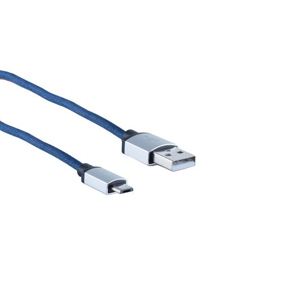 shiverpeaks BASIC-S, USB Ladekabel, USB-A-Stecker auf USB Micro B Stecker, Jeans, blau, 1m, BS14-50026