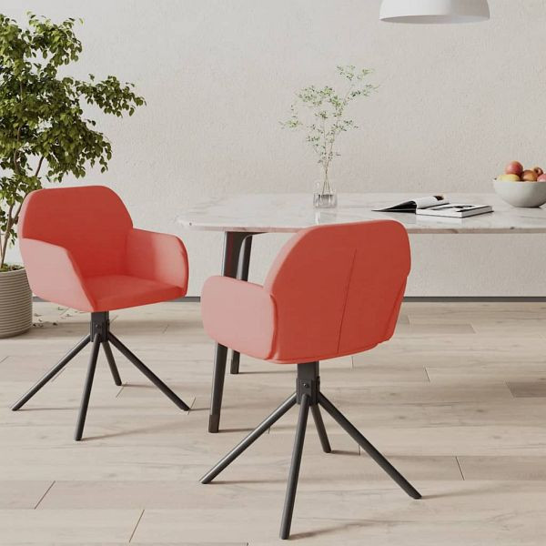 vidaXL Esszimmerstühle 2 Stück Drehbar Rosa Samt, 344744