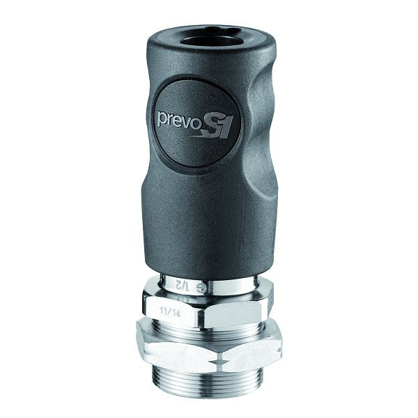 Prevost Kupplung für Trennwanddurchführung, Durchgang 6 mm, IG BSPP= G 1/4, Bohrlochdurchmesser= 27 mm, Stärke der Trennwand maximal= 11 mm, CSI 062101