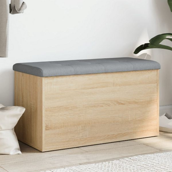 vidaXL Sitzbank mit Stauraum Sonoma-Eiche 82x42x45 cm Holzwerkstoff, 835049
