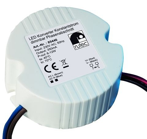 rutec LED-Konverter 240 mA 5,8W-10W 230V AC dimmbar Phasenabschnittsdimmer, 85965