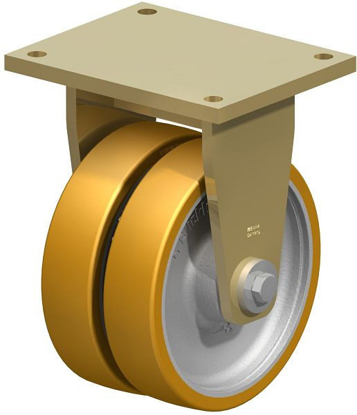 Blickle BSD-GTH 250K Stahlgeschweißte Schwerlast-Doppel-Bockrolle, Blickle Extrathane®, Hellbraun, 269571