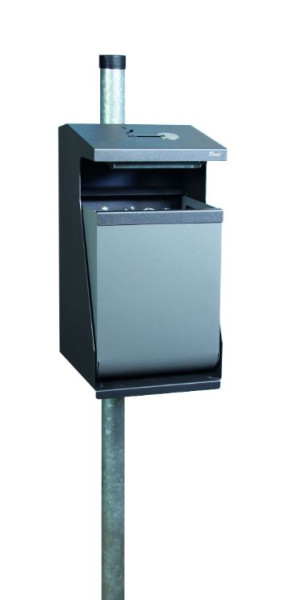 stumpf Waste-Vision Abfallsammler für Außenbereiche, Pfosten- oder Wandmontage, inklusive Standpfosten Ø 60mm, 651-050-0-4-100