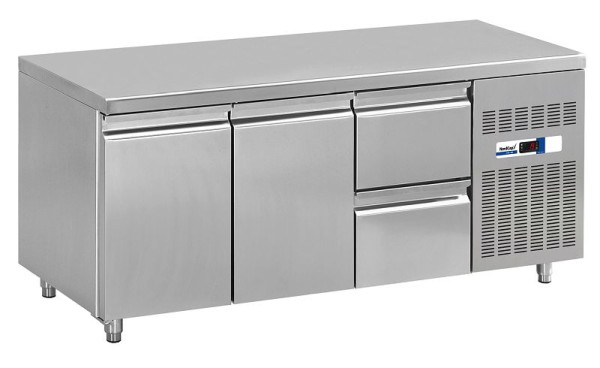 NordCap COOL-LINE Kühltisch KT 1795 2T 2Z, steckerfertig, 2 Türen und 2 Schubladen 1/2, Korpushöhe: 660 mm, Tiefe: 700 mm, 46711102M02-K-N-A