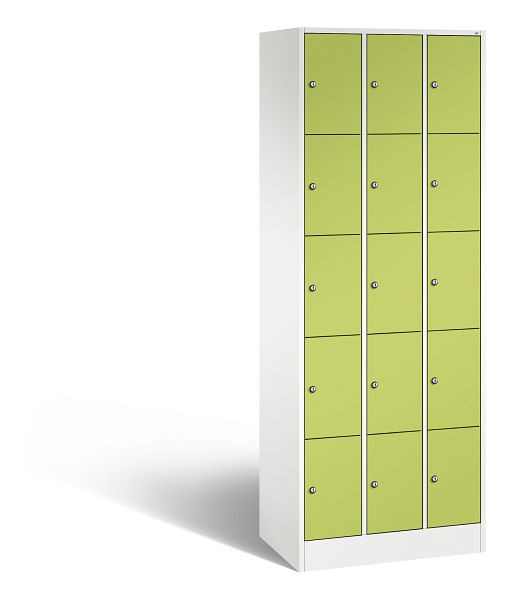 C+P Schließfachschrank Serie 8070, H1950xB680xT480 mm, Weiß/Viridingrün, 80700-30 S10409