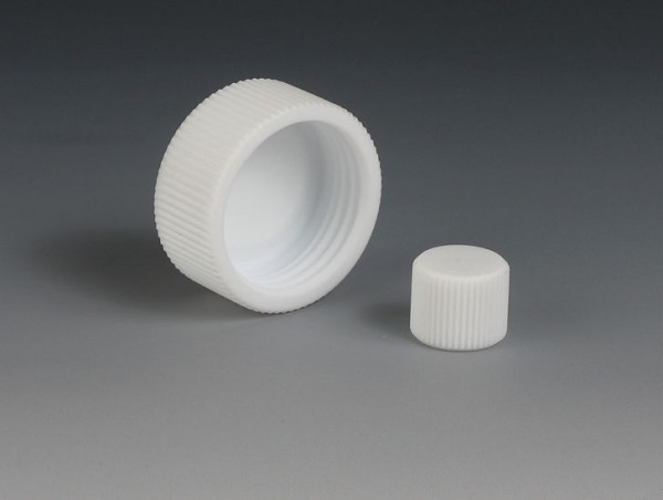 Bohlender Schraub-Verschlusskappen geschlossen aus PTFE für Gewinde GL 14, H 986-01