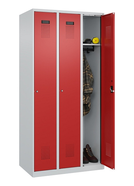 C+P Spind Evolo PLUS, 3 Abteile, 1850x900x500mm, 7035/3000, Verschluss Zylinderschloss, Ablageböden 3, 049000-30 S10030