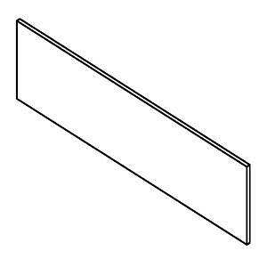 Deskin Knieraumblende 1600 PROFI M, Metall Schwarz RAL 9005, H 350 x B 1446 x T 16 mm, 288956