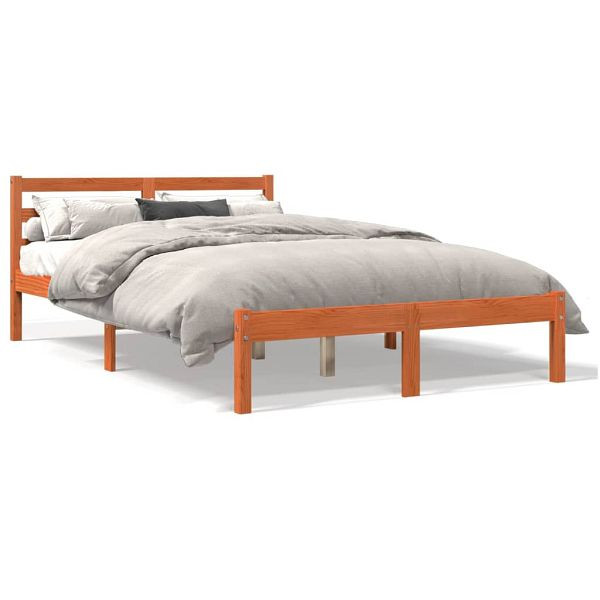 vidaXL Massivholzbett Wachsbraun 150x200 cm Kiefer, 844146