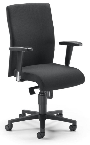 Deskin Bürostuhl PROFI ART mit Armlehnen, Schwarz, 485 x 450 x 1055 mm, Gestell: Schwarz, verstellbare Armlehnen, 330459