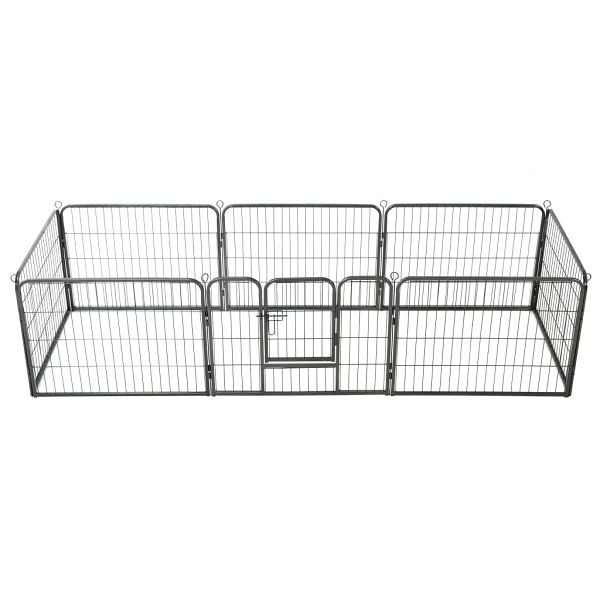 vidaXL Hunde-Laufgitter 8 Paneele Stahl 60 x 80 cm Schwarz, 170572