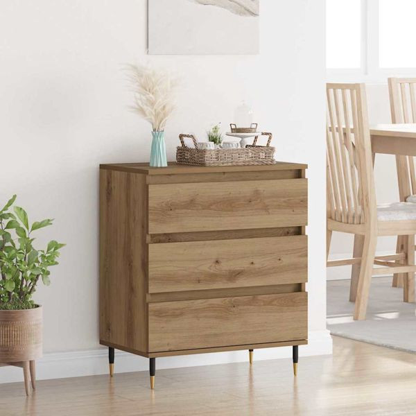 vidaXL Sideboard mit Schubladen Artisan-Eiche 60 x 35 x 70 cm Holzwerkstoff, 881945