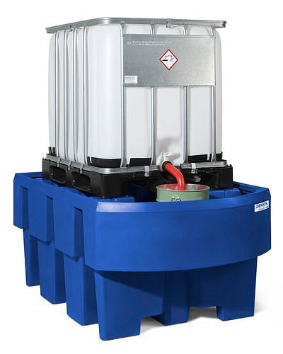 DENIOS Auffangwanne classic-line aus PE für 1 IBC, Abfüllbereich, 267604