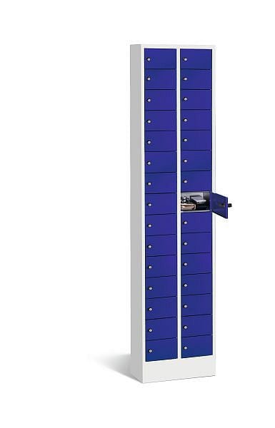 C+P Kleingefachschrank Intro, H1950xB460xT200mm, Farbe: Lichtgrau / Enzianblau, 80700-201 S10003
