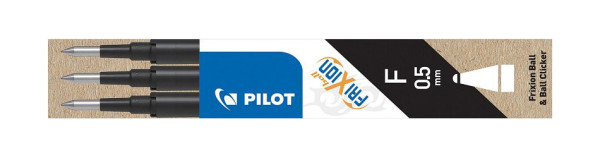 PILOT Tintenrollermine FriXion BLS-FR5 - 0,3 mm, schwarz, 3er Pack, BLS-FR5-S3-B