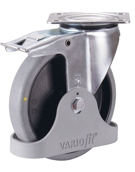 VARIOfit Bremsrolle elektrisch leitfähig, 200 x 40 mm, grau, dpg-200.036