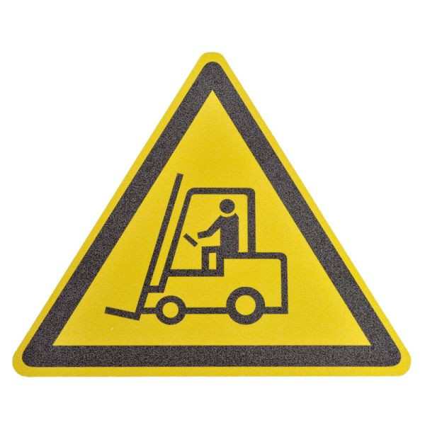 m2 Antirutschbelag Bodenmarkierungssymbol "Vorsicht Stapler" Dreieck Schenkellänge 600mm, MBMD001600
