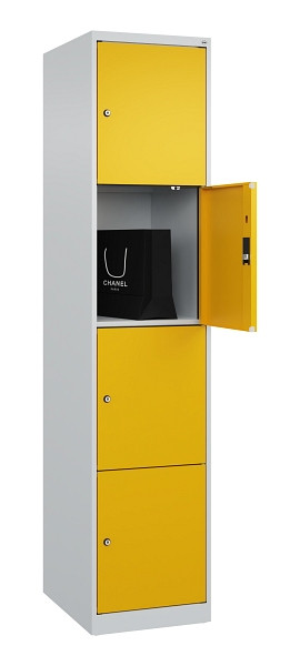 C+P Schließfachschrank Evolo PLUS, 4 Fächer, 1850x400x500mm, 7035/1004, 049000-124 S10000