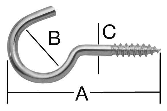 Vormann Wäscheleinenhaken 65 x 22 mm, verzinkt, VE: 10 Stück, 007900284AV