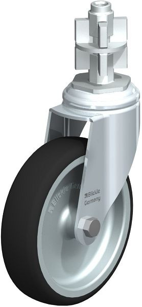 Blickle LKRA-PATH 126G-11-E17 Apparate-Lenkrolle mit Expander, Thermoplastisches Polyurethan, Grau, 848859