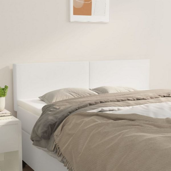 vidaXL Kopfteile 2 Stück Weiß 72x5x78/88 cm Kunstleder, 345793