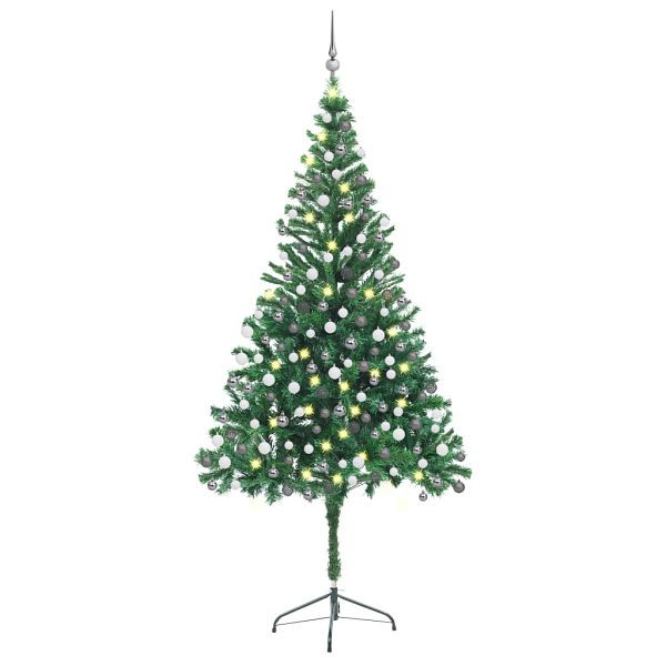 vidaXL Künstlicher Weihnachtsbaum Beleuchtung Kugeln 210cm 910 Zweige, 3077662