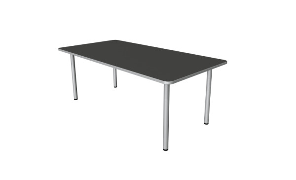 Kerkmann Schreibtisch Prime - B 2000 x T 1000 x H 750 mm, 4-Fuß-Gestell in alusilber, anthrazit, 11040913