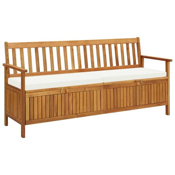 vidaXL Sitzbank mit Stauraum und Sitzpolster 170 cm Massivholz Akazie, 45912