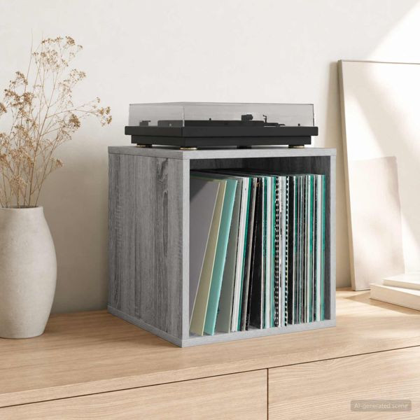 vidaXL Vinyl Album Box 2 stk. Sonoma-Grau 37 x 36,5 x 38 cm, 8012853