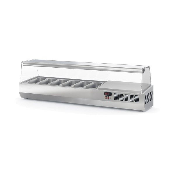 Vaiotec TOPLINE Kühlaufsatz mit Glasabdeckung 6xGN1/4, 1495 x 336 mm, 11879