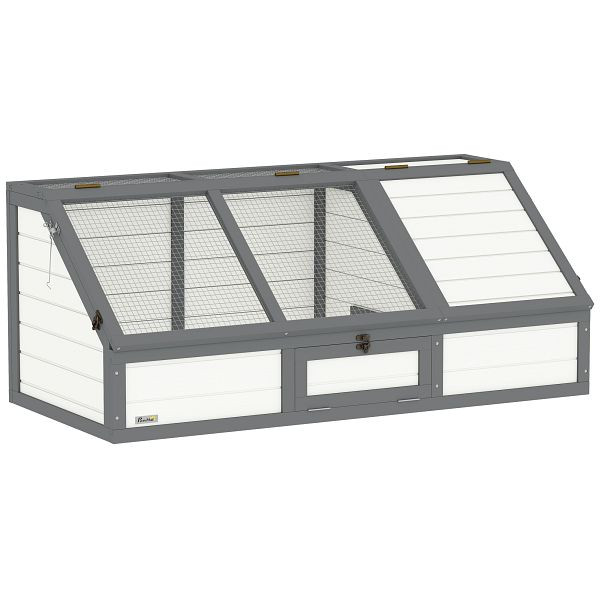 PawHut Schildkrötenbox, Outdoor Schildkrötengehege, bodenloses Design, leicht zu öffnen, Schildkrötenhaus, Weiß, D40-044V01WT