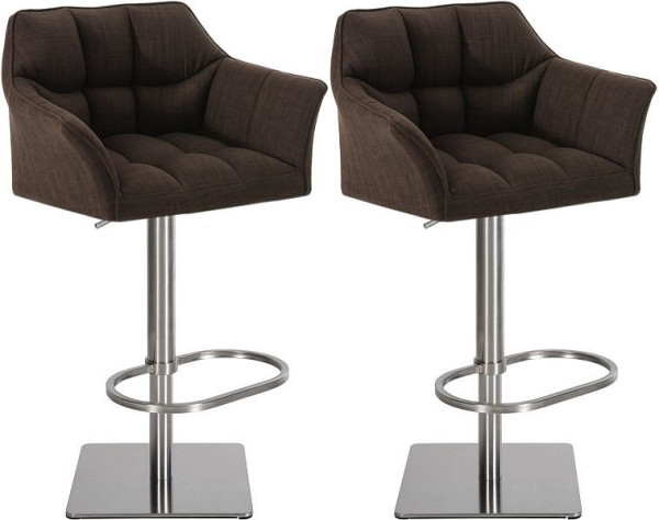 CLP Barhocker Damaso Stoff edelstahl, braun, VE: 2 Stück, 314984