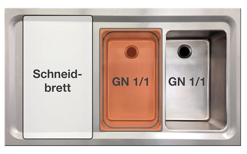 Rieber Gastronorm-Einschweißbecken waterstation® GN 1/1, Füllmenge 26 Liter, Höhe 240 mm, 82500301