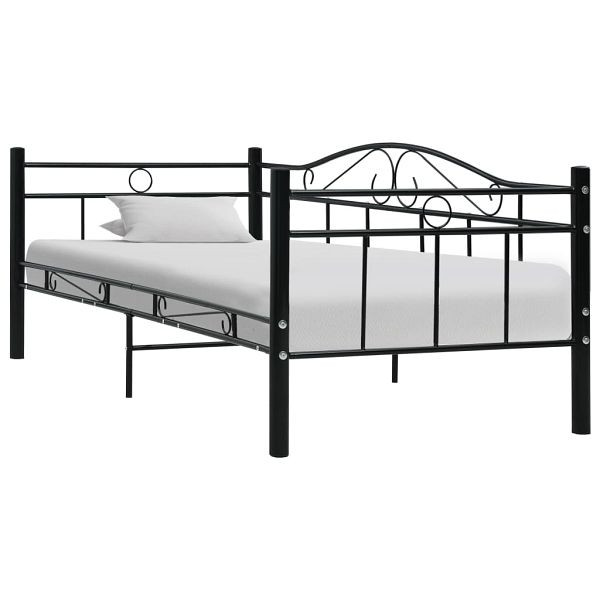 vidaXL Tagesbett-Rahmen Schwarz Metall 90x200 cm, 286135
