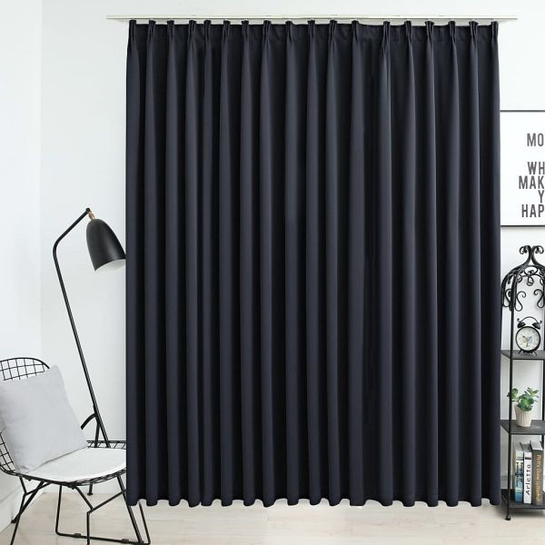 vidaXL Verdunkelungsvorhang mit Haken Schwarz 290 x 245 cm, 134417