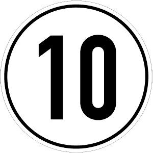 Moedel Geschwindigkeitsschild, 10 km/h, Alu, Ø 200 mm, 54261