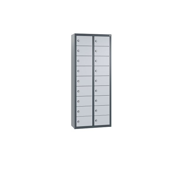 C+P Kleingefachschrank, 18 Fächer, H1130xB460xT200 mm, Anthrazit/Weißalu, 80700-221 S10032