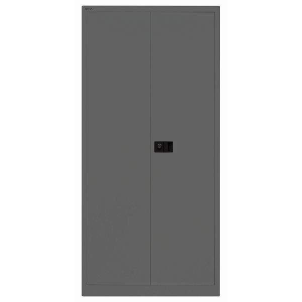 Bisley Flügeltürenschrank UNIVERSAL, 4 Fachböden für 5 Ordnerhöhen, Breite 914 mm, Tiefe 400, 634 anthrazitgrau, 70kg je Fachboden, E782A04634