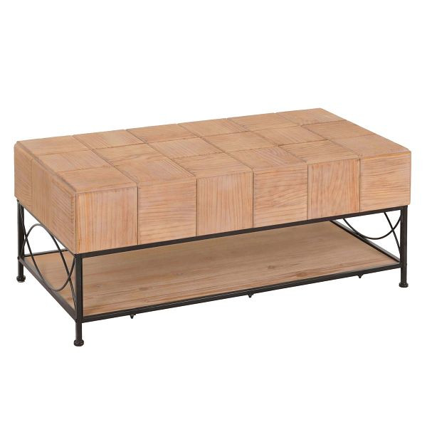 Mendler Couchtisch HWC-N30, Wohnzimmertisch Tisch Sofatisch Beistelltisch, Ablage Massiv-Holz MDF, 51x120x61cm, 106171